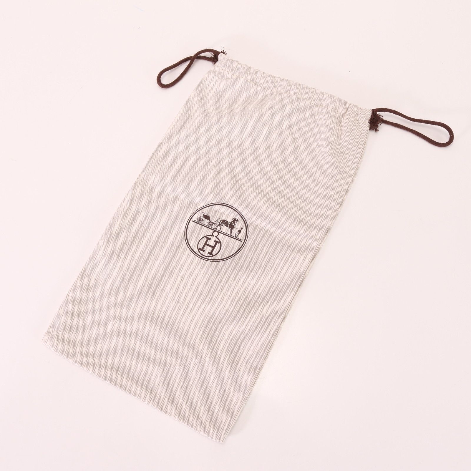 HERMES エルメス ヘリンボーン 保存袋 袋布 シューズ袋 シューズ 靴