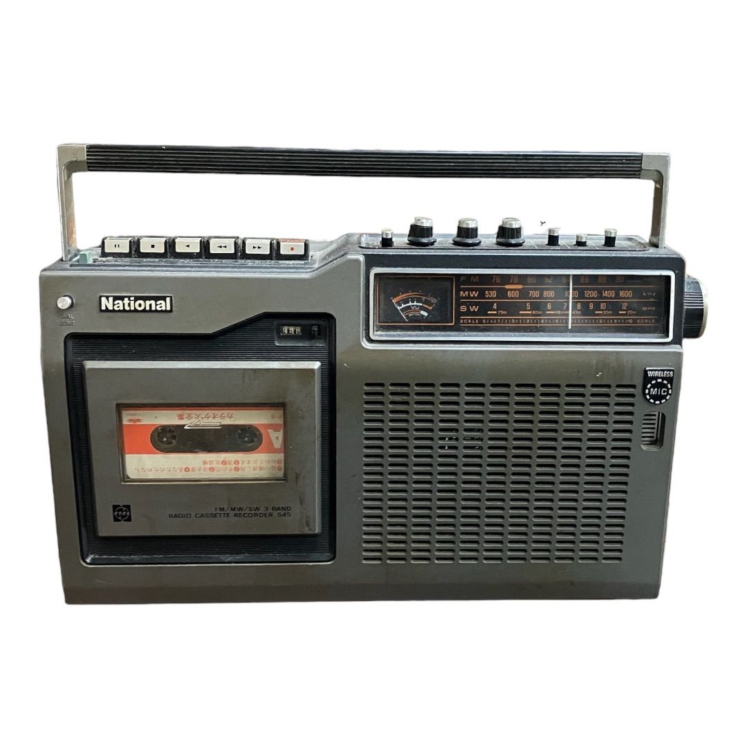 ナショナルラジカセ RQ-545 松下電器 ラジカセ RQ-545 動作品。 電源 ナショナルラジカセ RQ-545 松下電器 ラジカセ RQ-545 動作品。 電源
