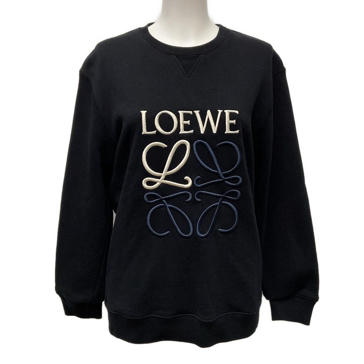 LOEWE トレーナー Lサイズ 黒 LOEWE(ロエベ) トレーナー サイズXS レディース - 黒×ダーク