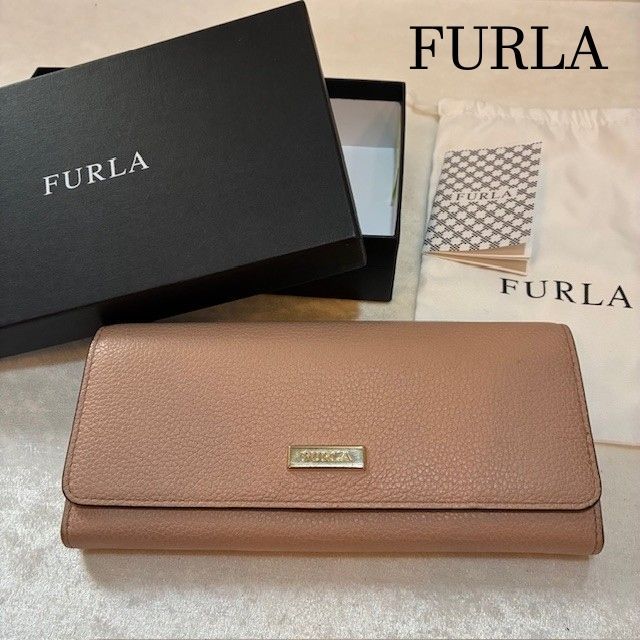 未使用美品FURLA本革レザー長財布 フルラ FURLA レザー長財布 本革レザー ベージュピンク - メルカリ