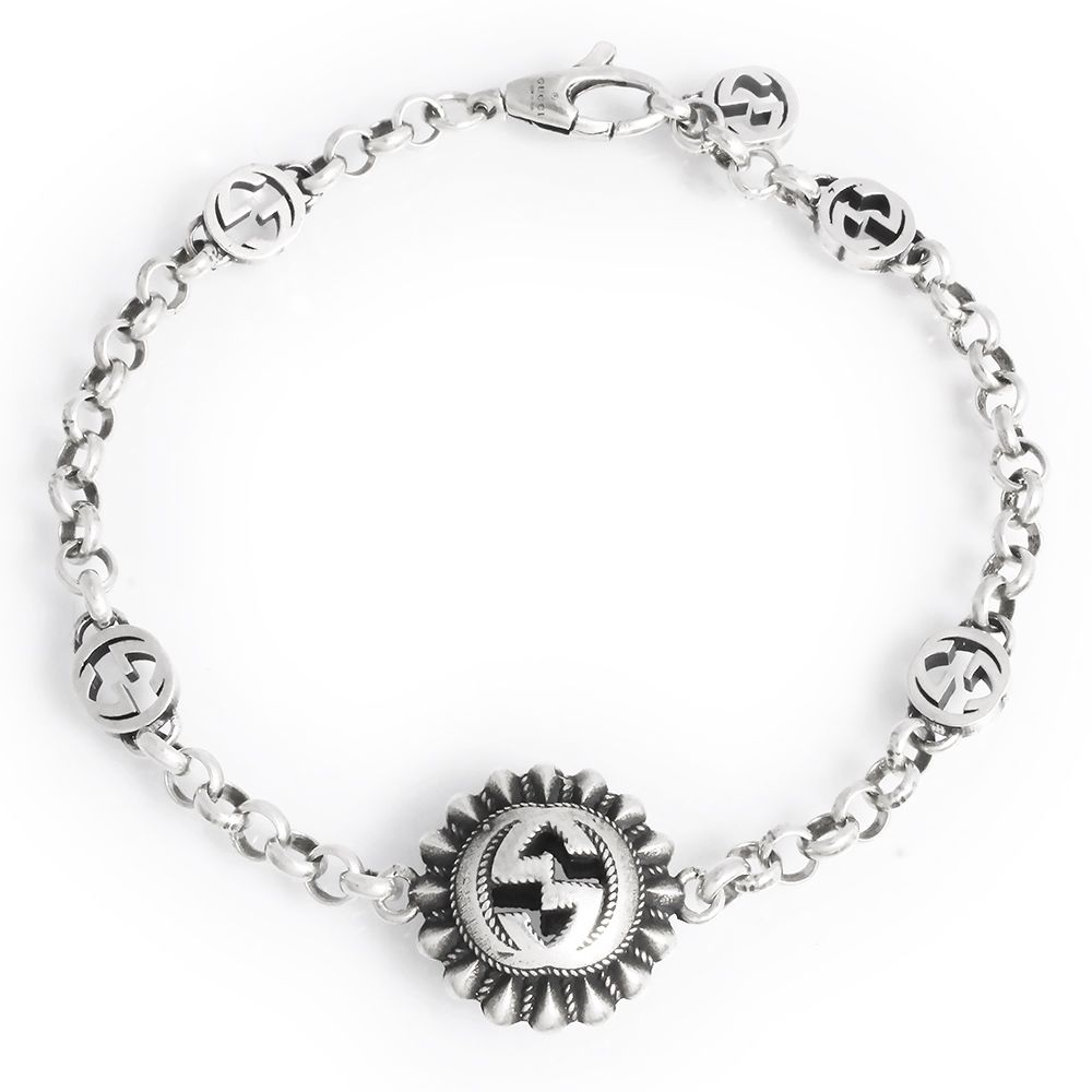 グッチ インターロッキングG チェーン ブレスレット SV925 シルバー