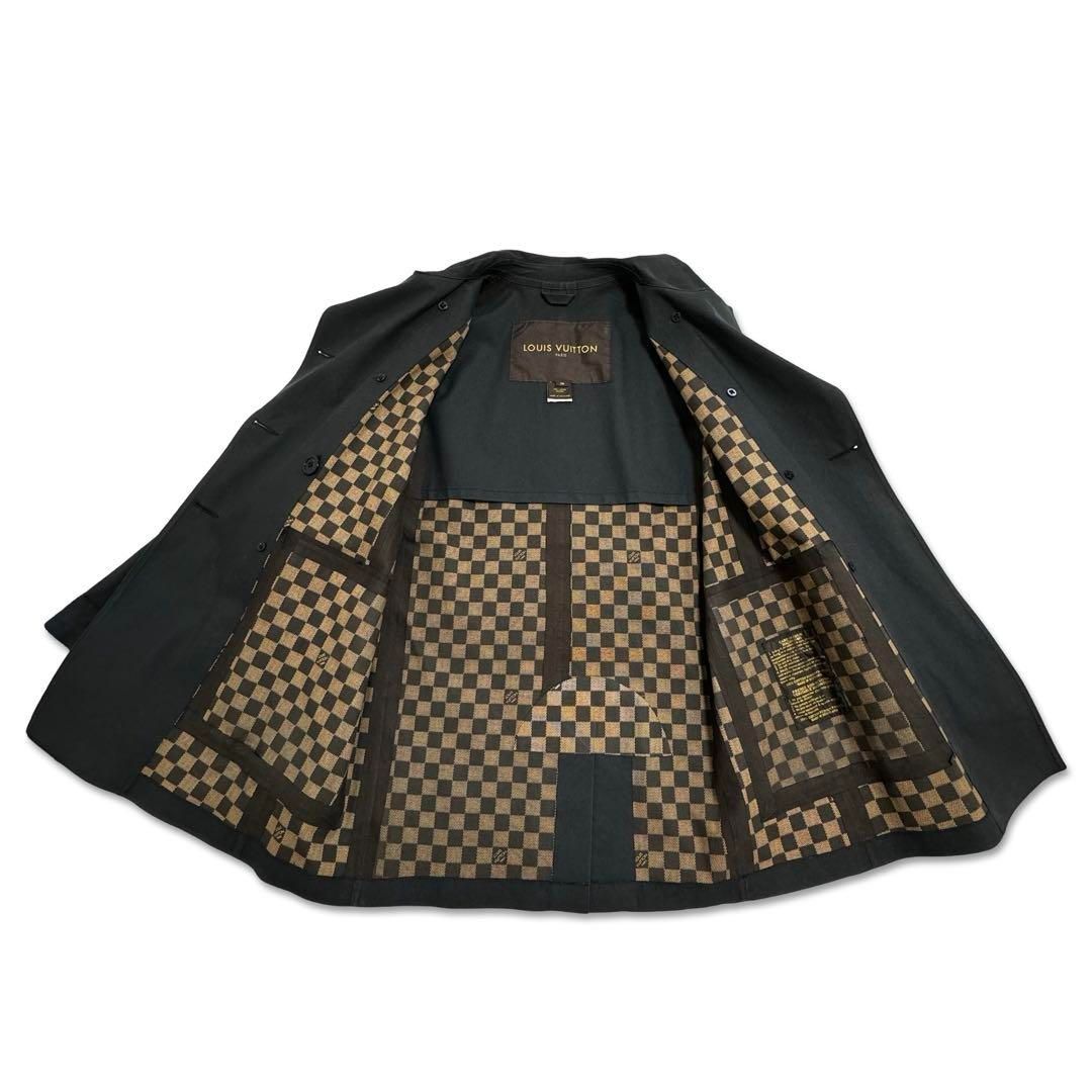LOUIS VUITTON ダミエトレンチコートM 38 レディース ブラック LOUIS VUITTON ルイヴィトン ダミエ コート アウター サイズ38