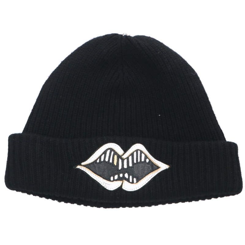 クロムハーツ PPO CHOMPER BEANIE クロスボールレザーチョンパーカシミアビーニー帽子 メンズ ONE SIZE