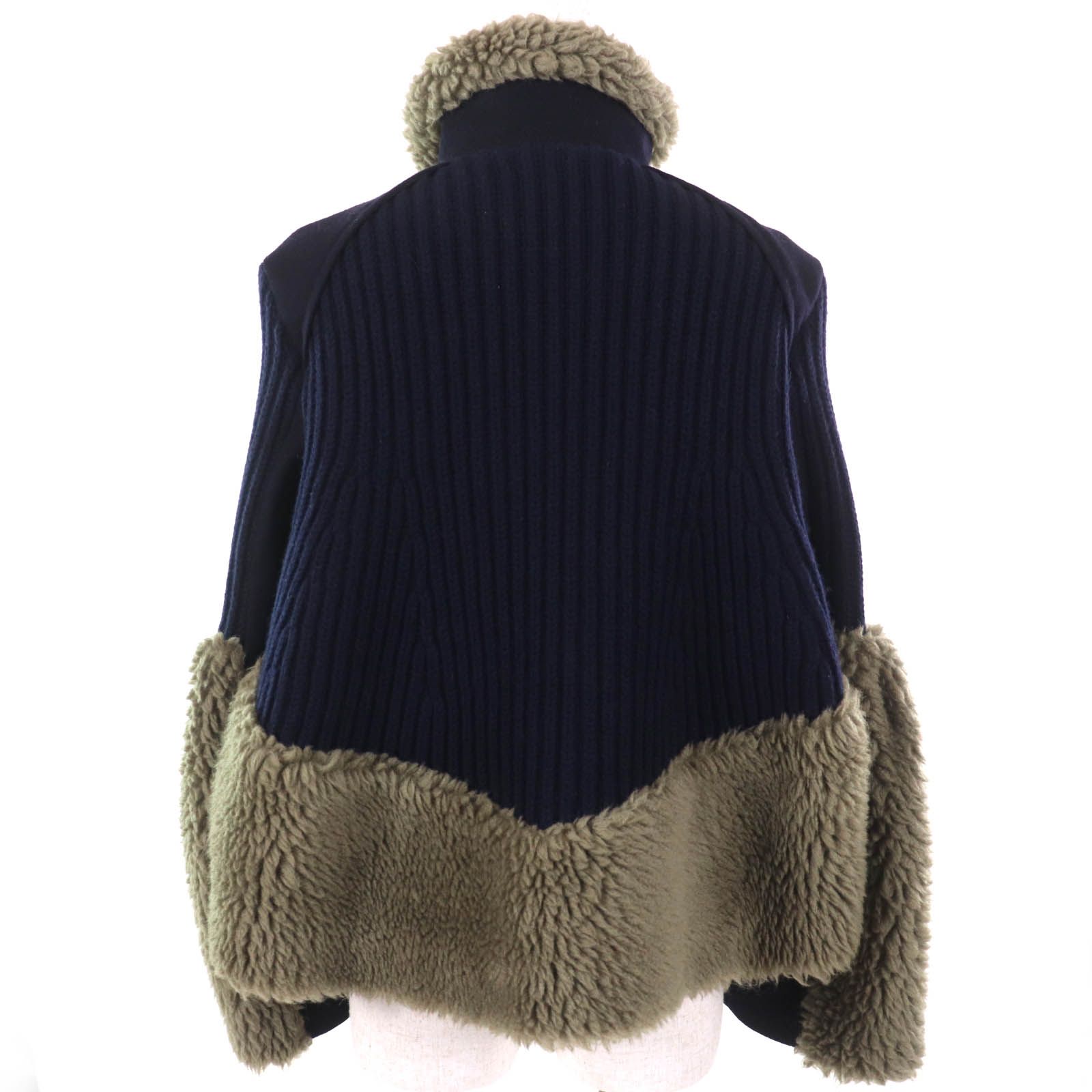 極美品△Sacai サカイ 23-06860 Faux Shearling Knit Blouson