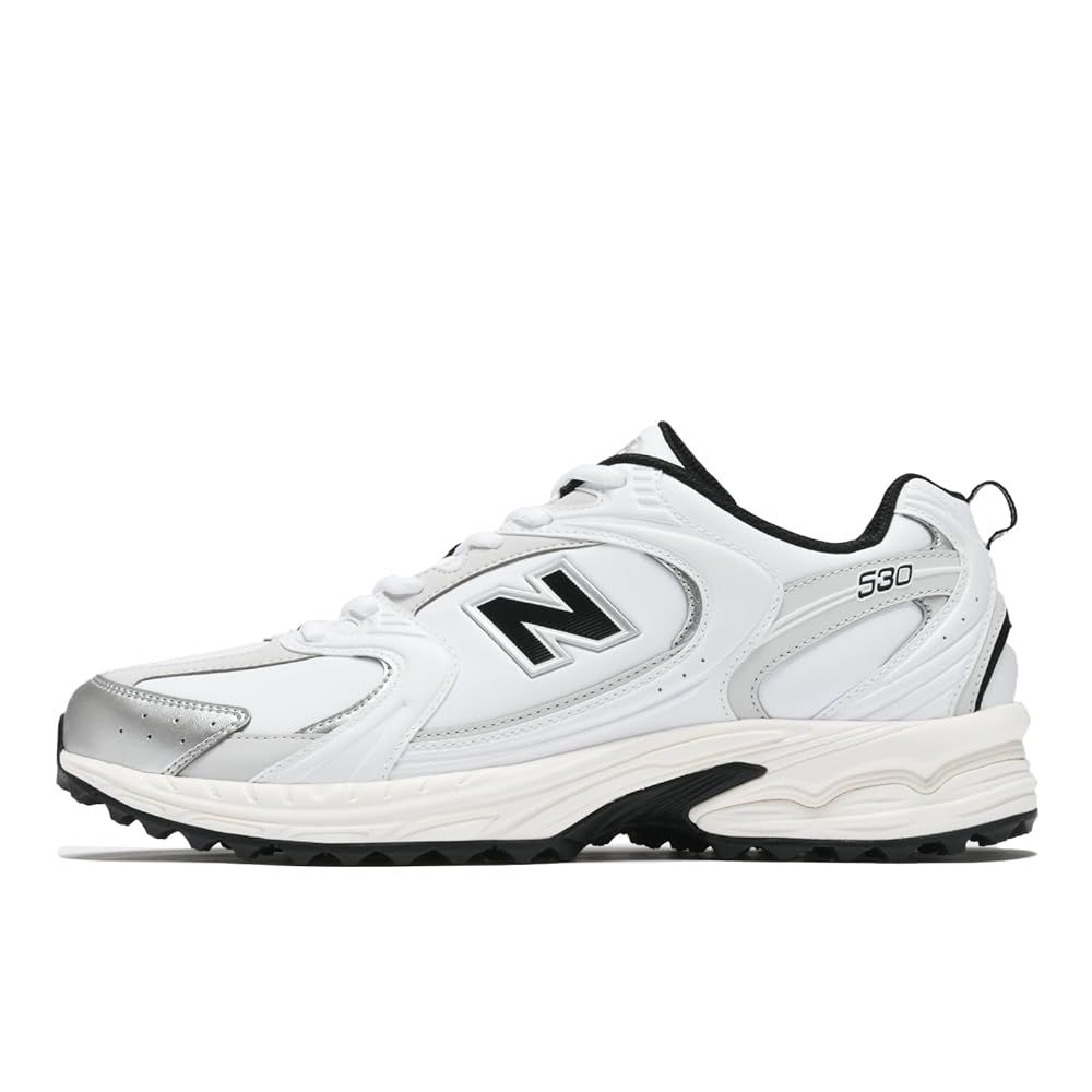 [ニューバランス] スニーカー 530 v1 紐 ひも スパイクレス コートスタイル メンズ レディース B(WHITE/SILVER) 24.0 cm D
