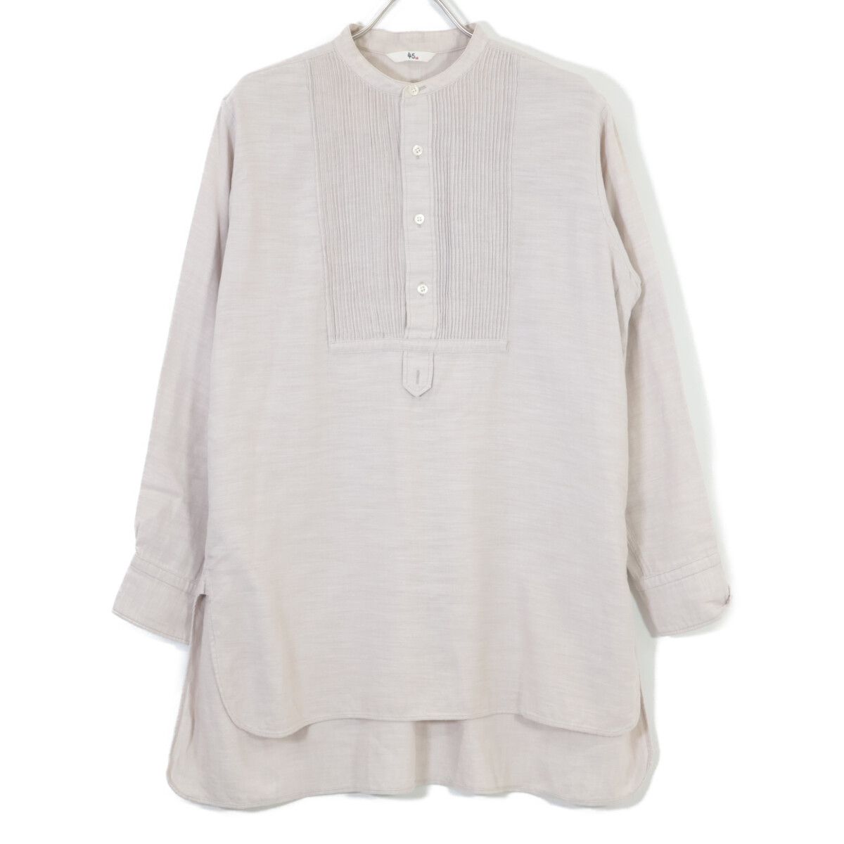 45R フォーティファイブ アール 5093050 ﾍﾞｰｼﾞｭ ｺｯﾄﾝ ﾋﾟﾝﾀｯｸﾌﾟﾙｵｰﾊﾞｰｵｰﾊﾞｰｼｬﾂ O