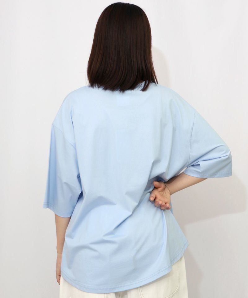 ScoLar（スカラー）ネコ花キノコ柄 接触冷感Tシャツ オフ