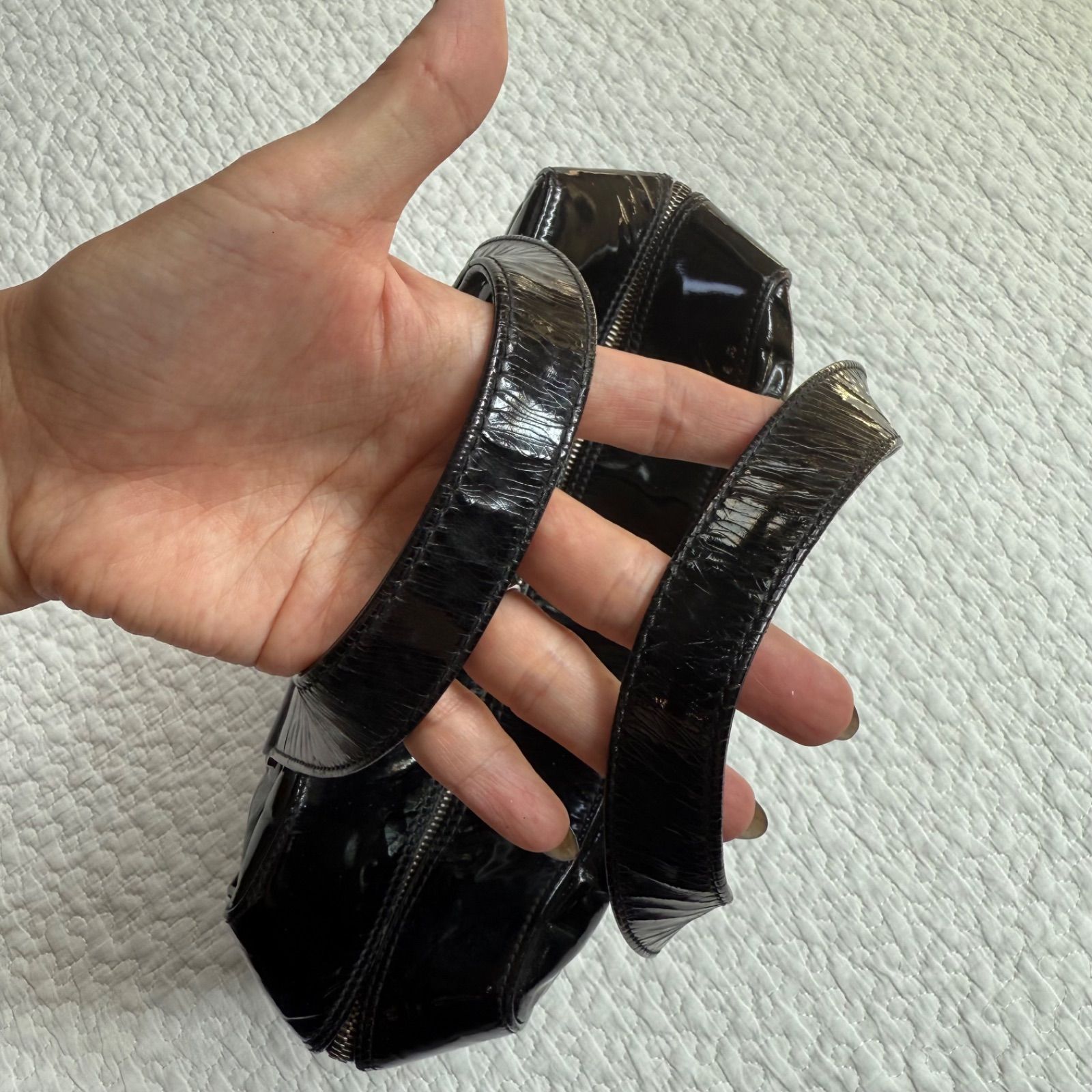 チョコバー ココマーク ハンドバッグ エナメル パテントレザー 