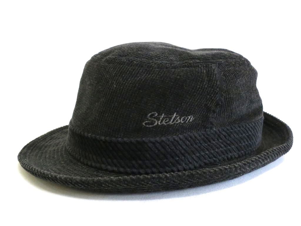 222058 STETSON ステットソン コーデュロイ ハット Lサイズ SE054 ブラック