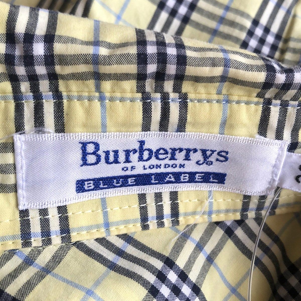 BURBERRY BLUE LABEL - バーバリーブルーレーベル シャツ ブラウス 半袖 M 38 紺 白 美品 BURBERRY BLUE LABEL - Burberry Blue Label(バーバリーブルー
