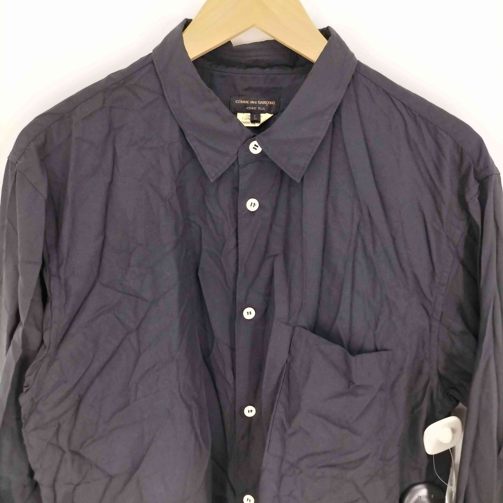 美品 コムデギャルソンシャツ エステル製品染めシワ加工パンツ 25SS M 紺 COMME des GARCONS SHIRT(コムデギャルソンシャツ) 25SS長袖