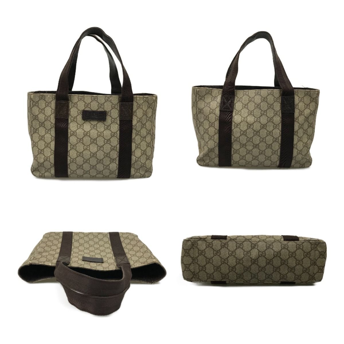 グッチ GUCCI GG スプリーム ハンドバッグ トートバッグ 141976 グッチ ブラウン系 PVC GGスプリーム ハンドバッグ 141976