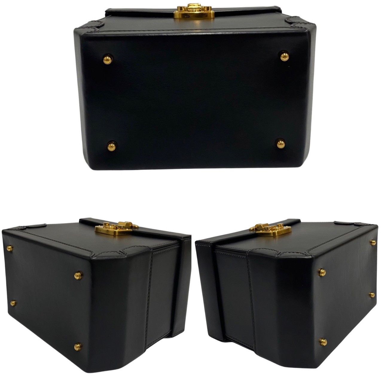 【極美品・箱付き】グッチ バニティバッグ GGスプリーム キャンバス レザー 黒 極美品・箱付き】グッチ バニティバッグ GGスプリーム キャンバス