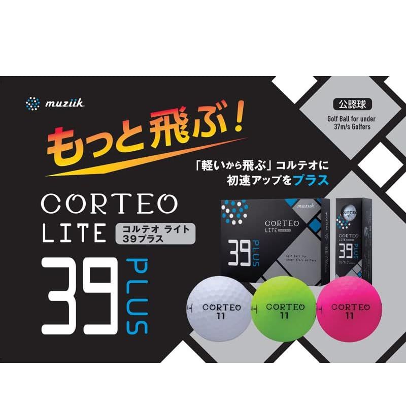 Muziik ムジーク コルテオ39 PLUS(プラス) ゴルフボール 1ダース ピンク ヘッドスピード 39以下 1