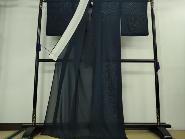 平和屋着物 上 夏物 色無地 絽 濃紺地 DZAA8945kh5