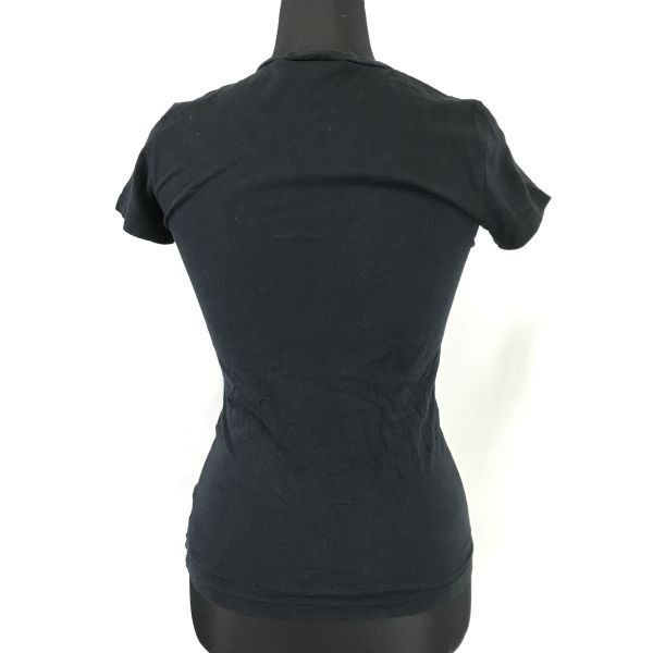 EMPORIO ARMANI - ジョルジオアルマーニ日本正規代理店タグ★EMPORIO ARMANI★スパンコール/半袖Tシャツ【38/レディースM/black/黒】Vネック/Tops◆sBH950 EMPORIO ARMANI - ジョルジオアルマーニ日本正規代理店タグ