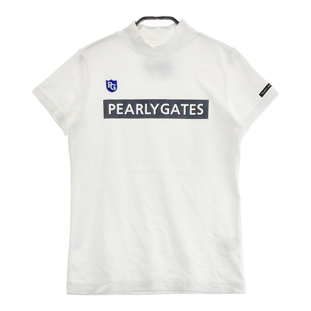 サイズ：0 PEARLY GATES パーリーゲイツ  ハイネック半袖Tシャツ  ホワイト系 [240101495936] ゴルフウェア レディース ストスト サイズ：0 PEARLY GATES パーリーゲイツ ハイネック半袖Tシャツ