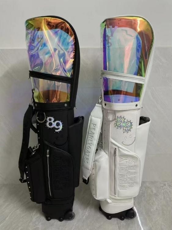 新品 PEARLYGATESゴルフバッグPGファッション眩しいプーリーラケットバッグ1パック2キャップ