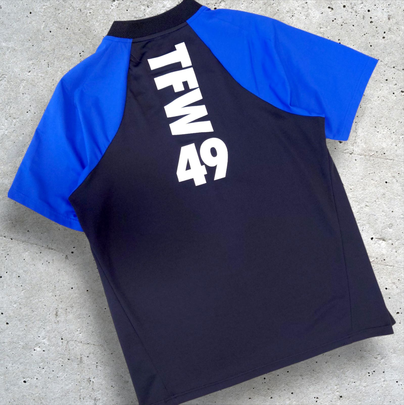 未使用 公式 TFW49 GOLF カラーレスポロシャツ ブラック×ネイビー