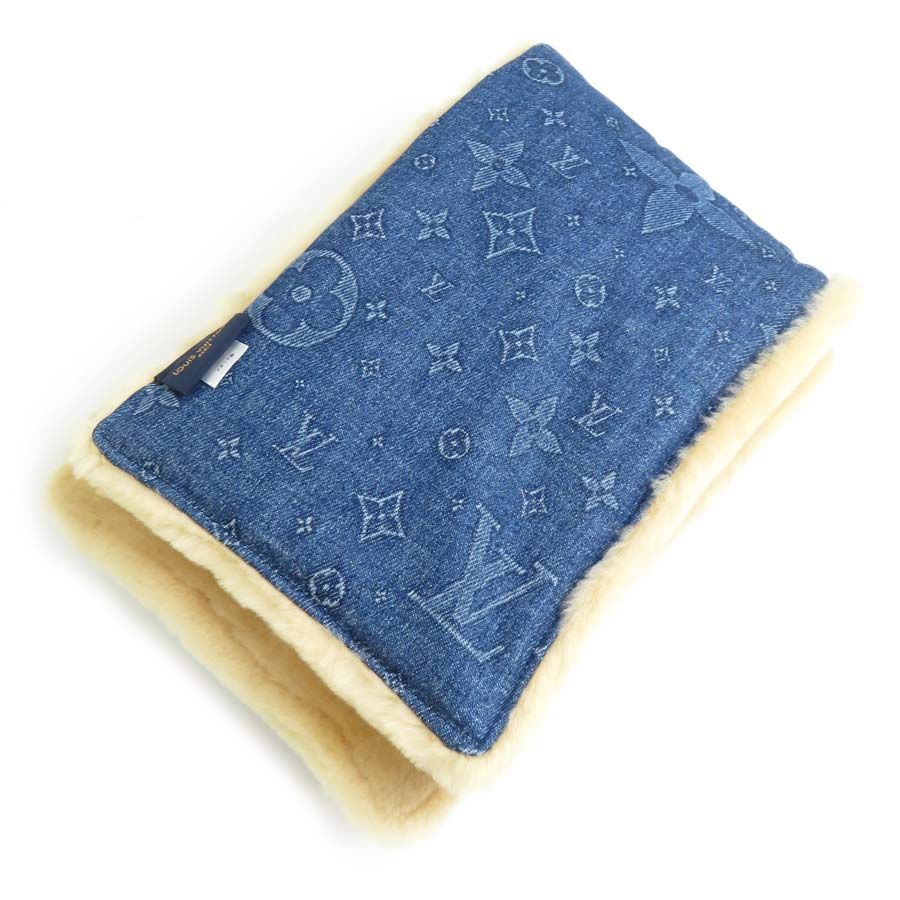 ルイ ヴィトン LOUIS VUITTON マフラー エシャルプ シアリング デニム M77144