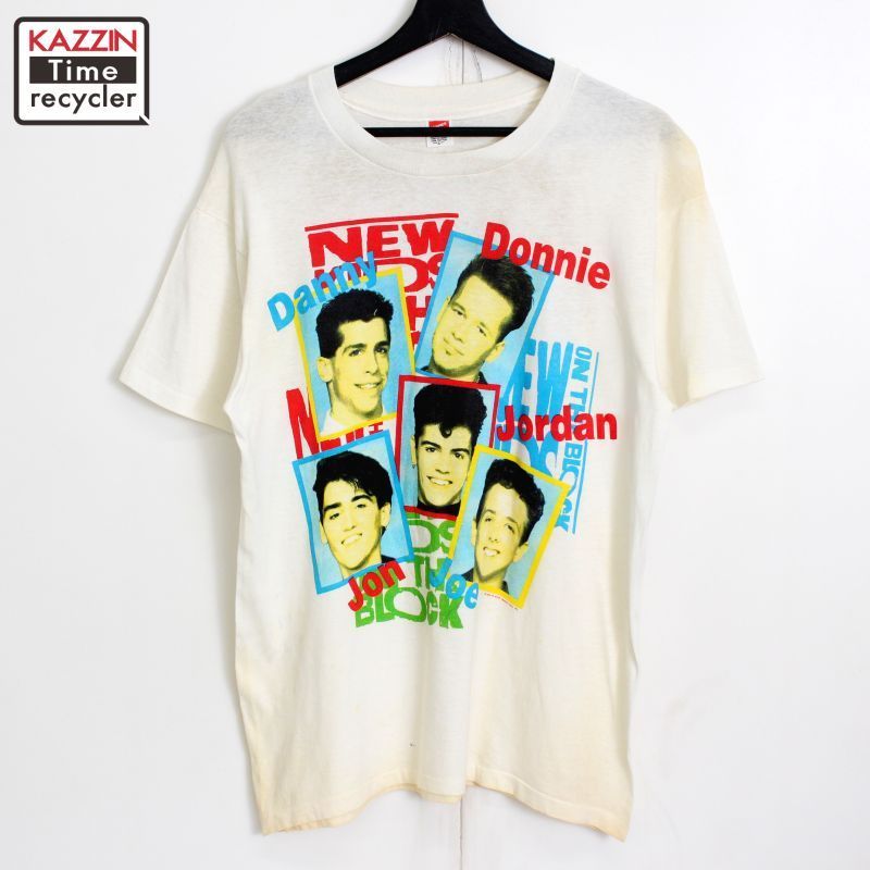 80s USA製 vintage ニューキッズオンザブロック New Kids On The Block Hanes バンドＴシャツ メンズ  表記Lサイズ