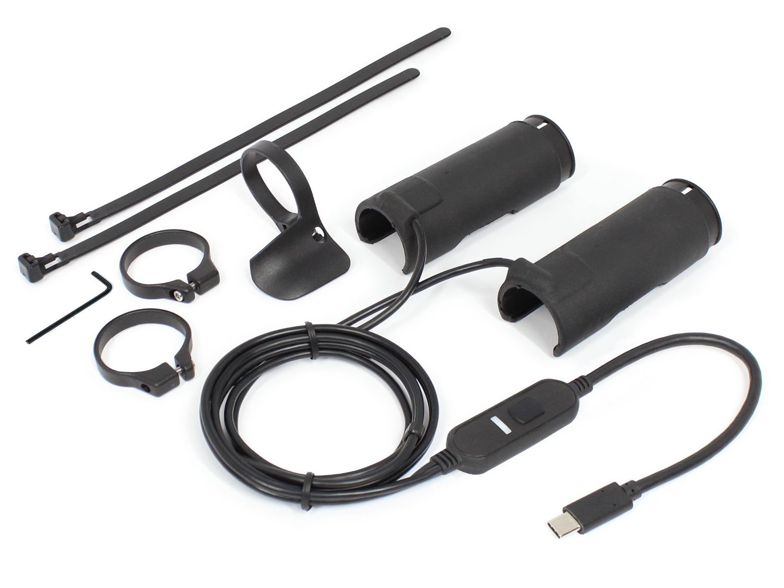 汎用品 出力12V1.5A 18W 以上のUSBタイプC 15W PDチャージャー用 タイプC USB クリップグリップヒーター2 L1205 OPMID オプミッド