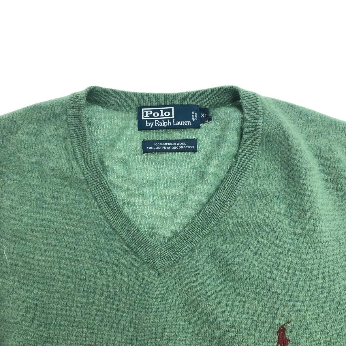 POLO ポロ ラルフローレン 長袖 ニット セーター LL グリーン メンズ POLO RALPH LAUREN ポロラルフローレン 長袖 ニット サイズ:XL