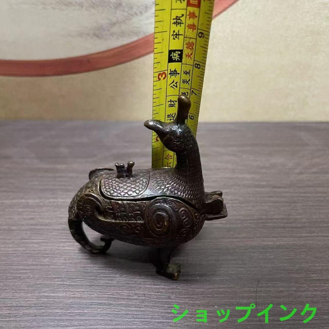 銅製 香炉 侯鳥尊香炉 茶台茶寵 香道具 装飾品 工芸品 置物