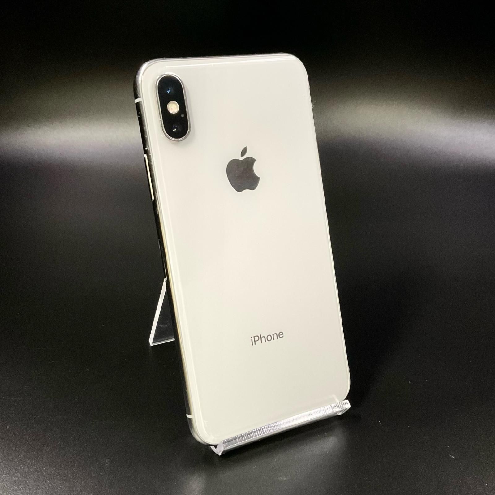 iPhone X 256GB シルバー au 白ロム 100%【難有】【最速発送