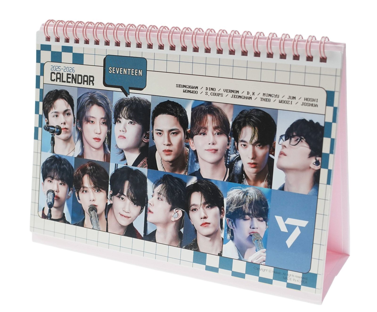SEVENTEEN セブチ グッズ 卓上 カレンダー (写真集 ピンク 卓上