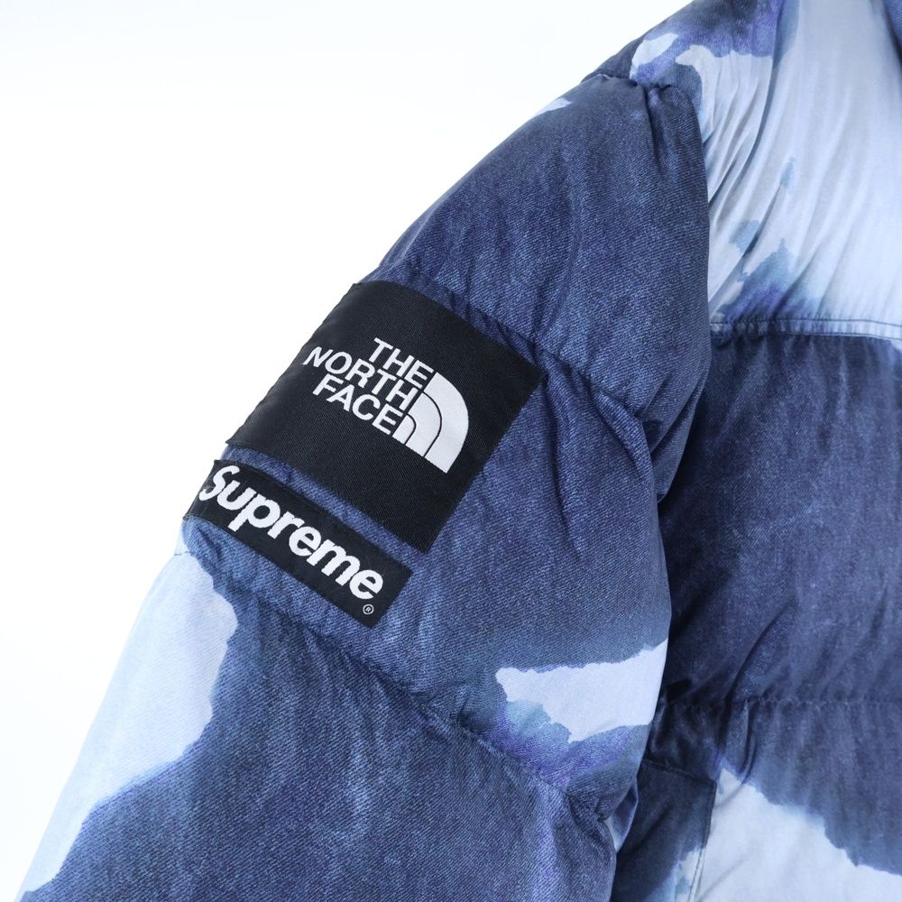 SUPREME シュプリーム 21AW ×The North Face Bleached Denim Print Nuptse Jacket ザノースフェイス ブリーチド デニムプリント ヌプシ ダウンジャケット インディゴ ND521001 KANDAIZUMI_COM