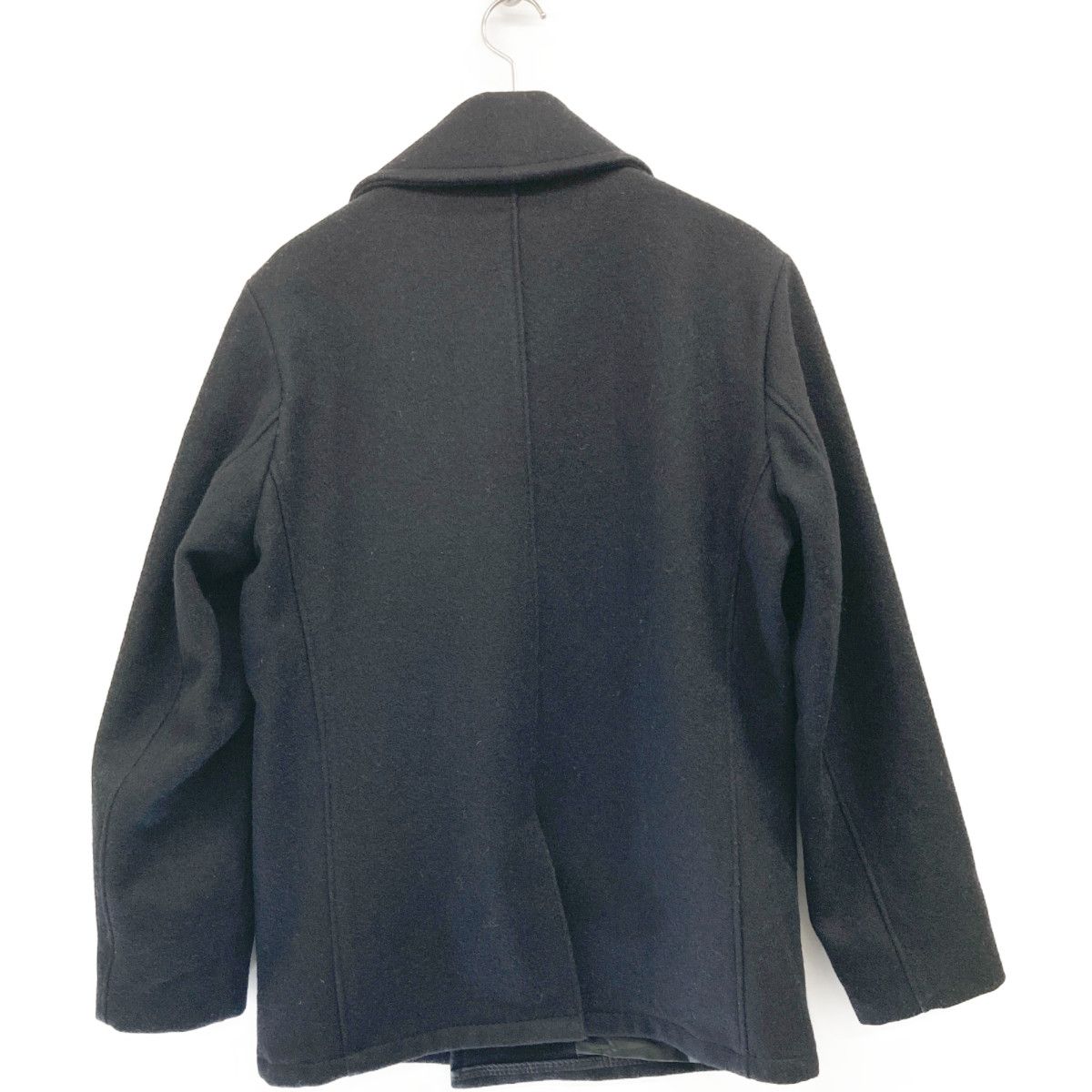 SCHOTT×H.T.C　フラワースタッズ　ピーコート　コラボ　ブラック　34 SCHOTT×H.T.C フラワースタッズ ピーコート コラボ ブラック 34