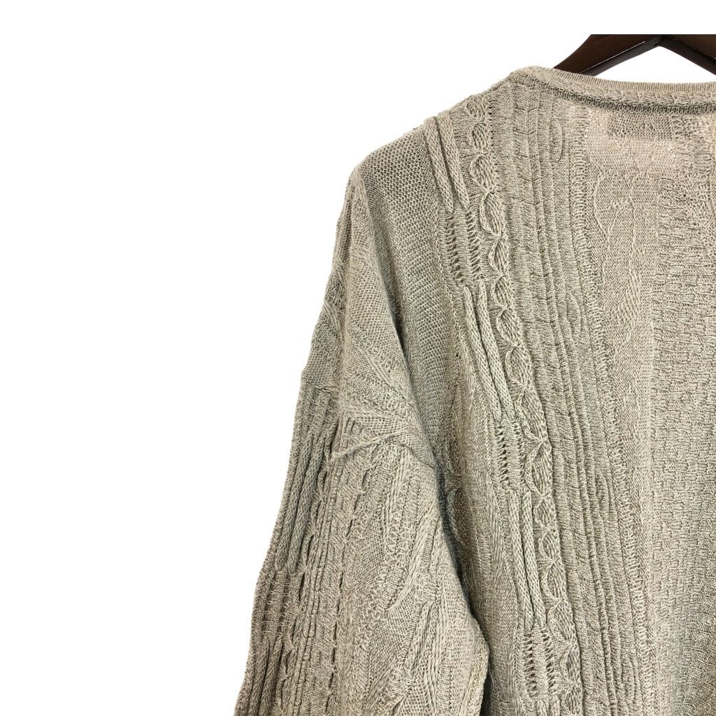 00年代 USA製 St.Croix 3Dニット ウールセーター ベージュ(メンズ XL 