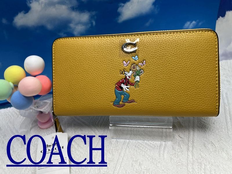 COACH 財布 コーチ 長財布 アコーディオン ジップ ウォレット リジェネラティブ レザー 100周年限定コレクション ミニーマウス 財布 レディース 新品未使用 ブランド     084 13