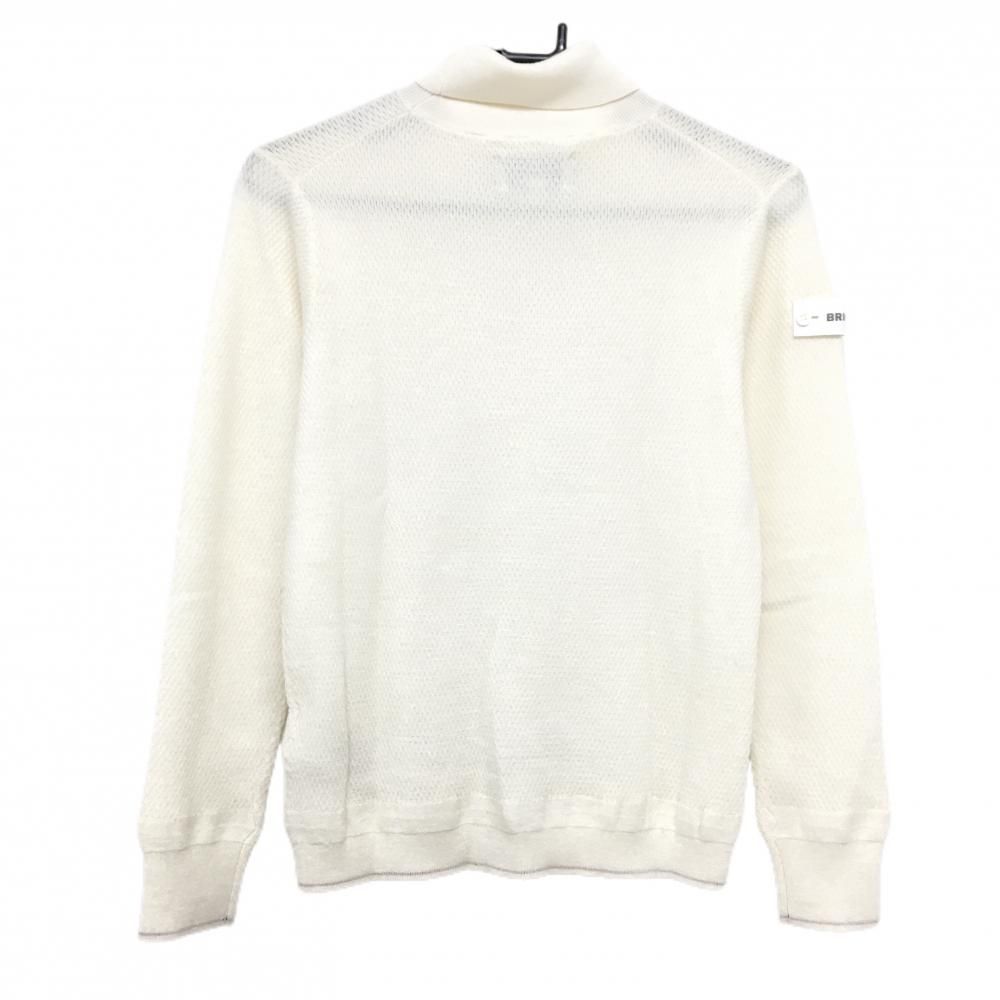 超 ブリーフィング タートルネックセーター 白 無地 地模様 ニット レディース S ゴルフウェア BRIEFING