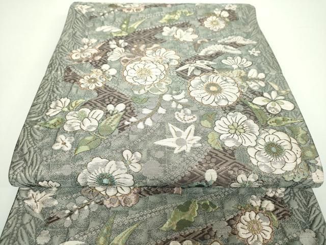 平和屋着物○西陣 橋本テル織物謹製 六通柄袋帯 ふくれ織 辻が花の舞