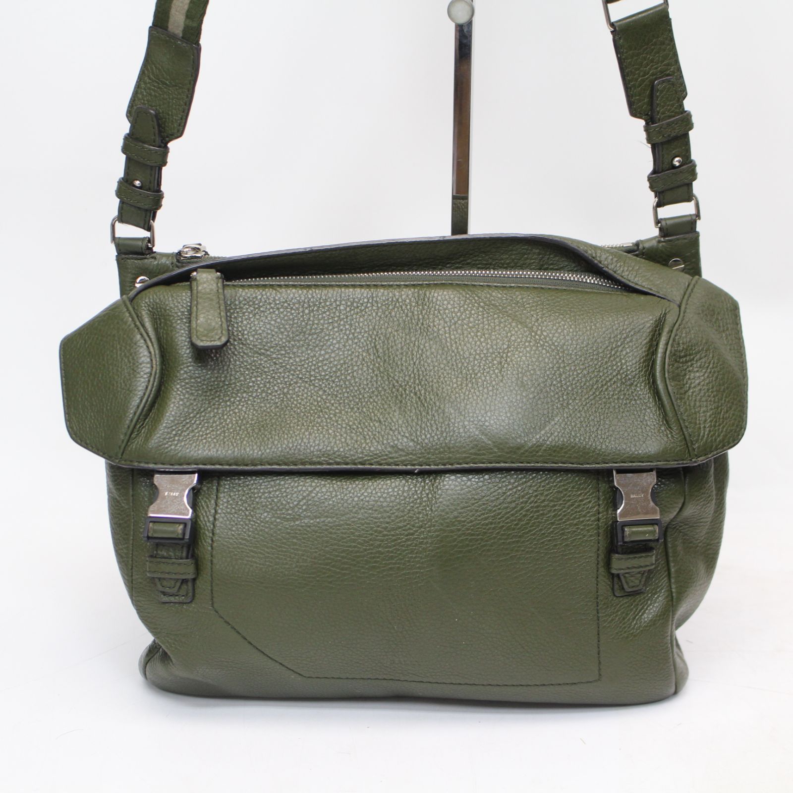 IS513)BALLY バリー ショルダーバッグ カーキ メンズ レザー