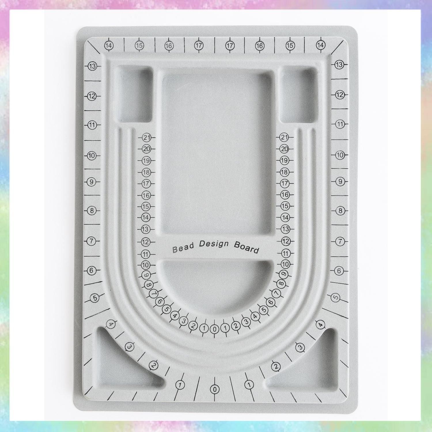 【SCGEHA】デザイン トレー ボード ブレスレット ネックレス アクセサリー ビーズ パワーストーン 手作り ハンドメイド グレー （ネックレス用）