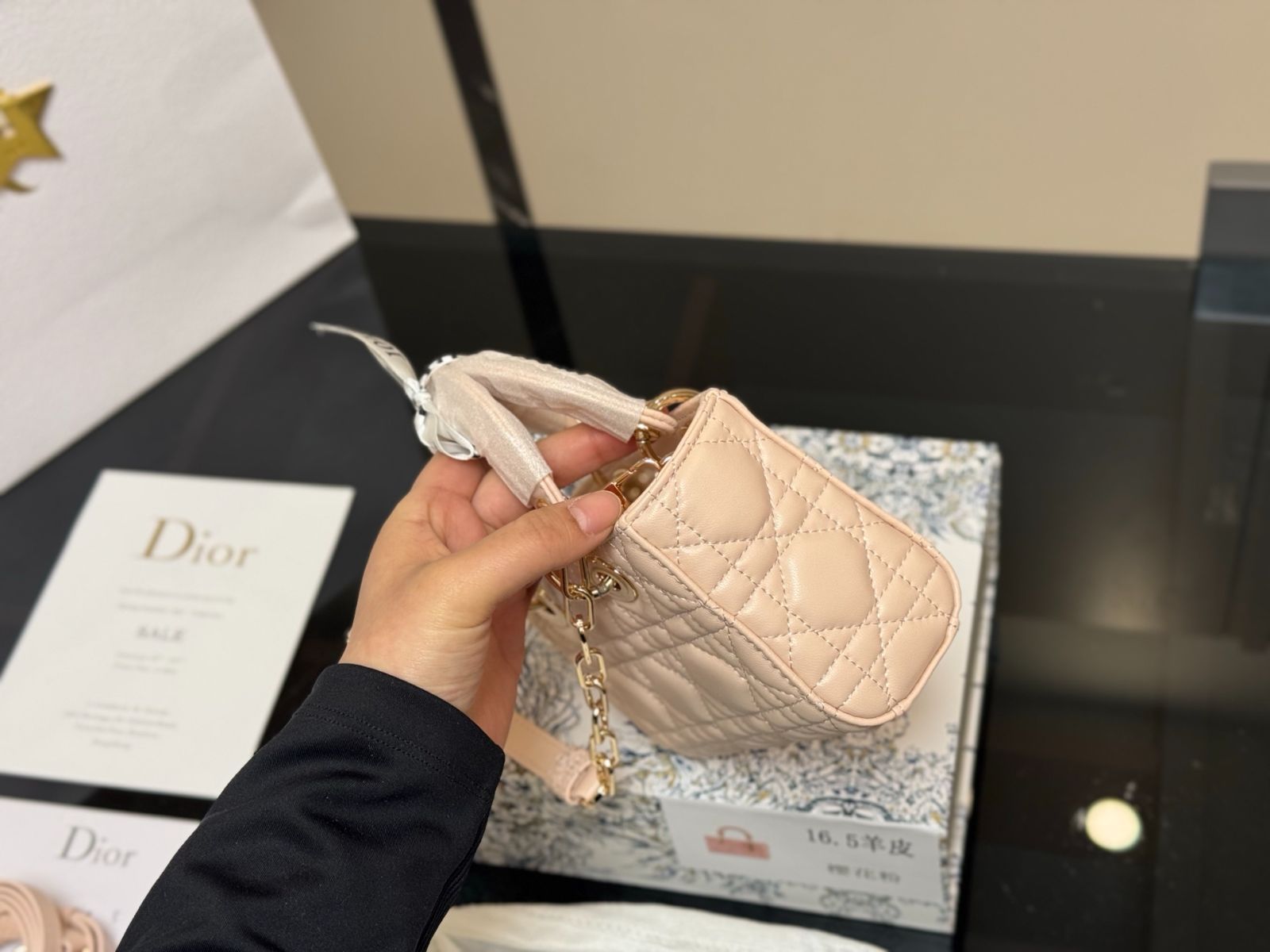 今日特価】Dior Lady Lambskin Horizontal Lady Dior Bag