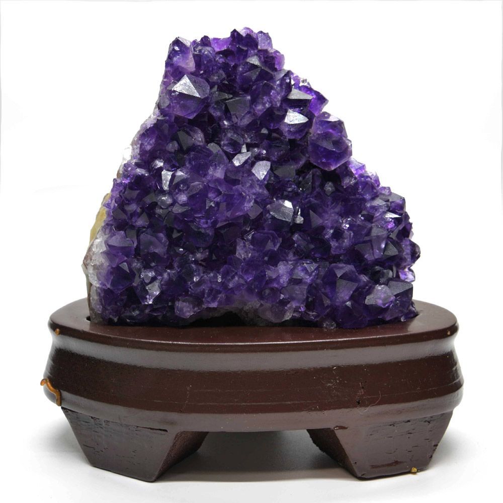 ウルグアイ産 アメジストクラスター【木製台座付き】 NO.14