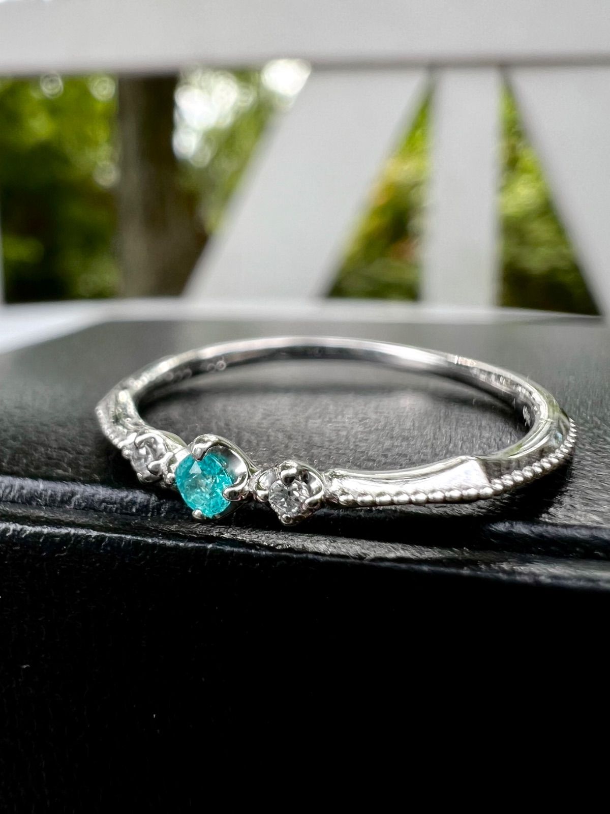 Pt950ブラジル産パライバトルマリンリング #13【ランダム発送商品