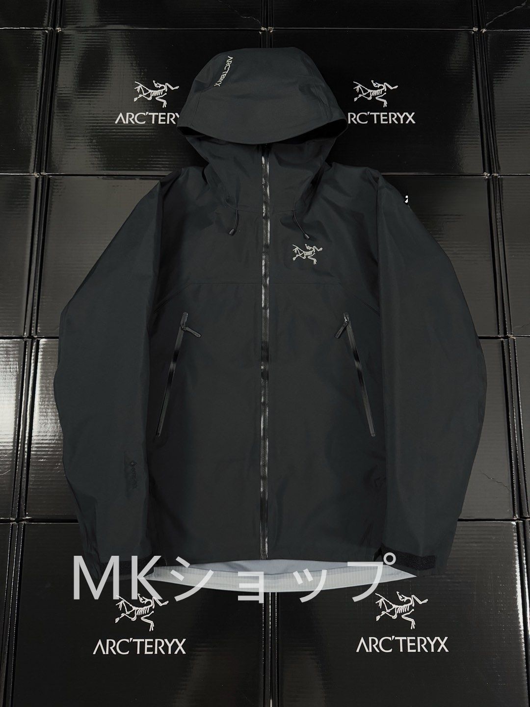 Arc teryx Beta SL GORE-TEX ハードシェルジャケット 刺繍ロゴ 防水 防風 透湿 登山 アウトドア フード付き ブラック S~XXL