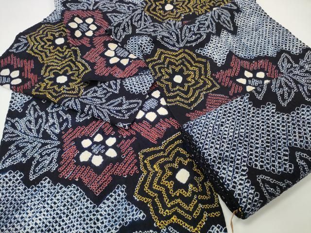 平和屋本店 上 夏物 浴衣 有松鳴海絞り 反物 着尺 くりの華 草花 綿 ♥ DZAA11309kh5
