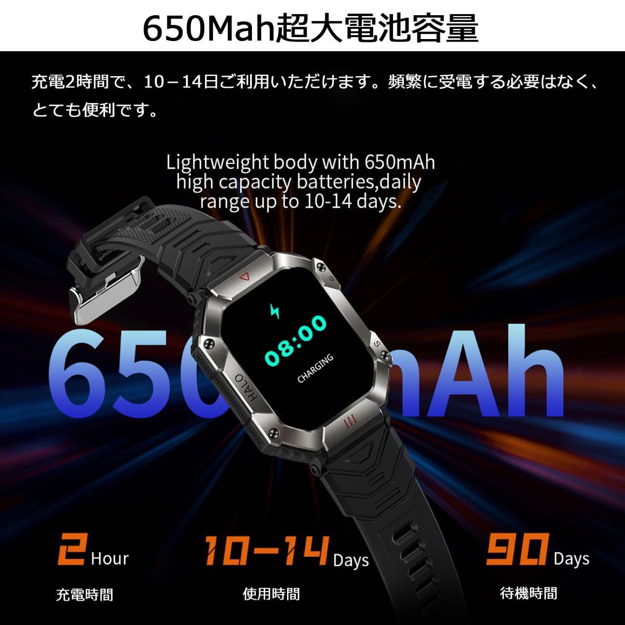 Smiletech スマートウォッチBluetooth5.2通話機能付き smart watch