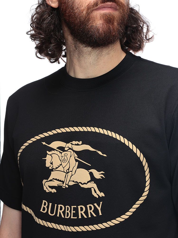 Burberry バーバリー ナイトスタンプ クルーネック Tシャツ ナイトスタンプ コットンTシャツ (ブラック) - メンズ