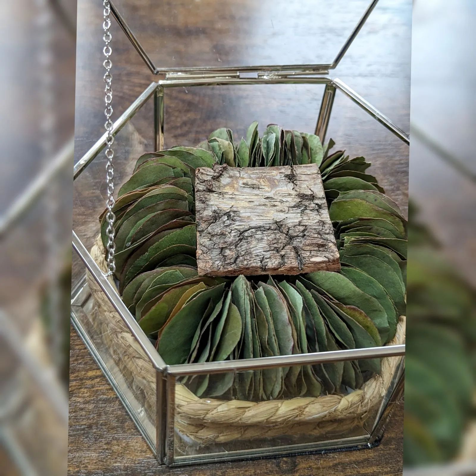 ring pillow or message flowerガラスケース アレンジ