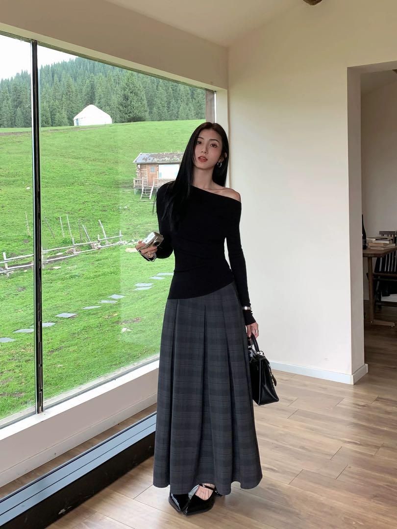 ロングプリーツスカート 春の高見えデート必須アイテム