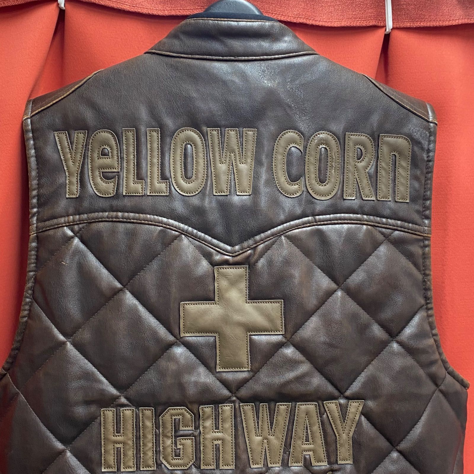 Yellow corn イエローコーン ベスト キルティング レザージャケット 革 