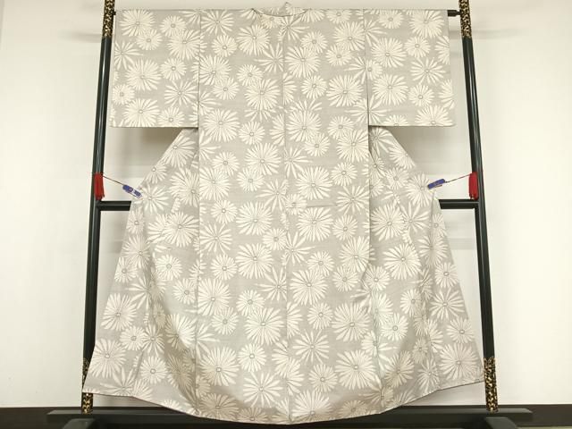 平和屋着物○本場大島紬 白大島 カタス9マルキ 花尽くし 正絹 逸品