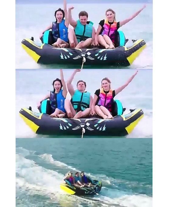 週末価格 2人乗り水上牽引エアクッション船強化耐摩耗空気入り布カバー 全国送料無料！